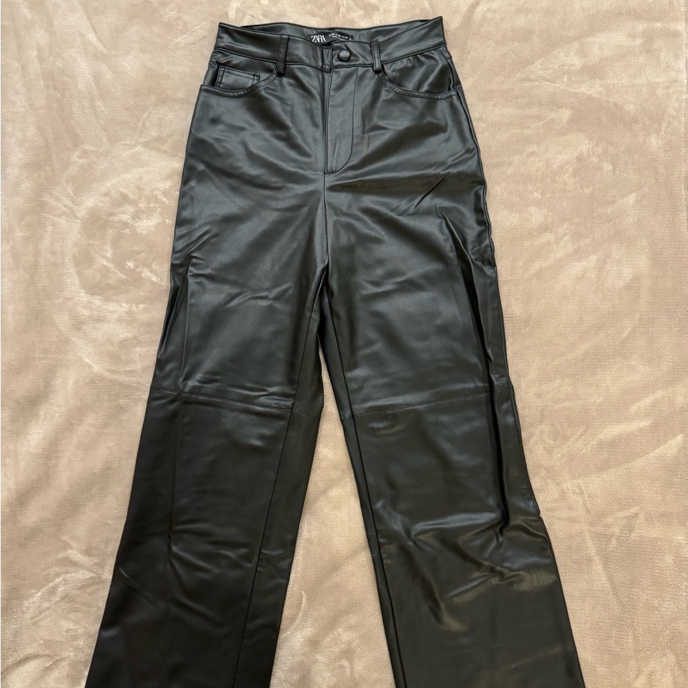 ZARA straight leg Faux leather pant
